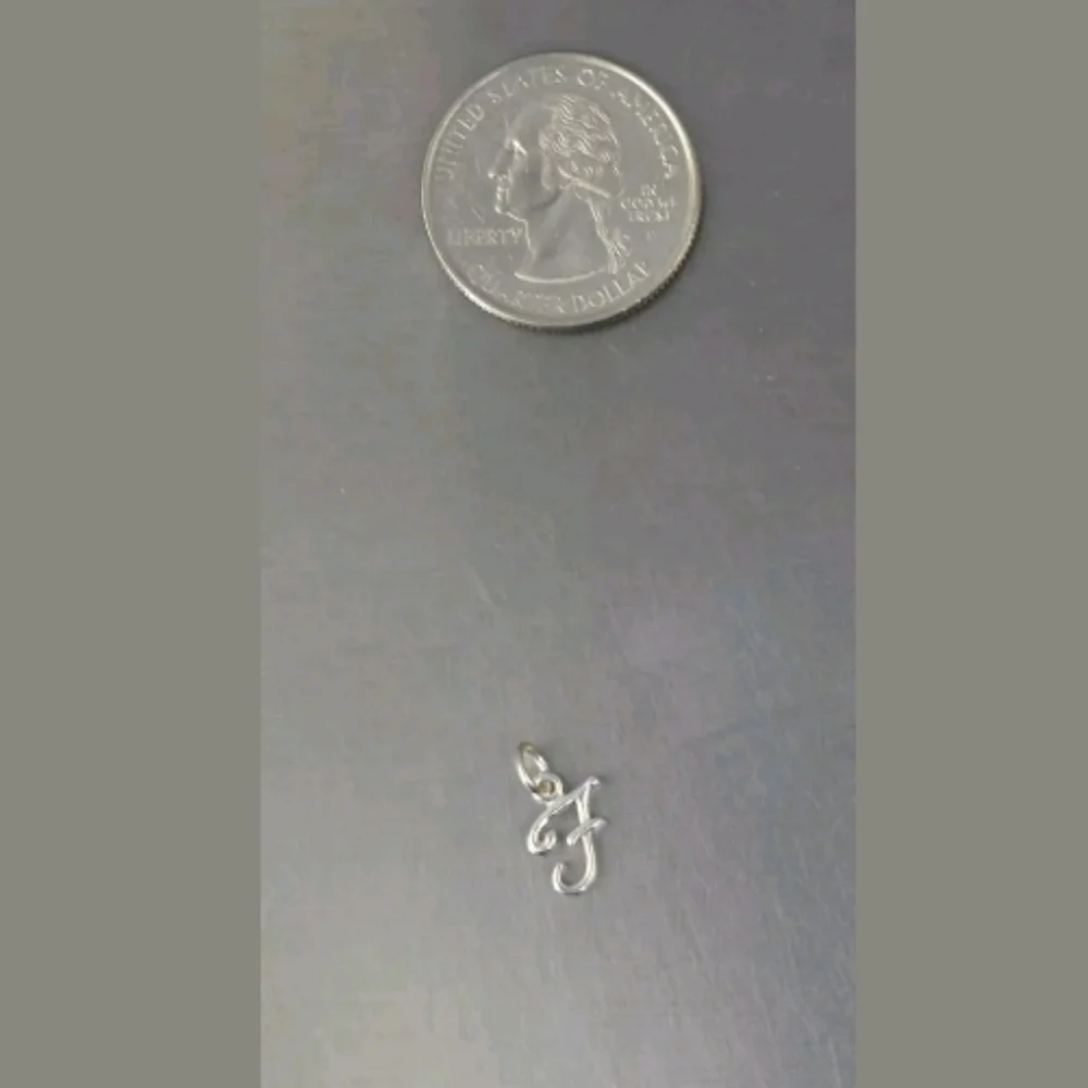 Sterling Silver charm letter F